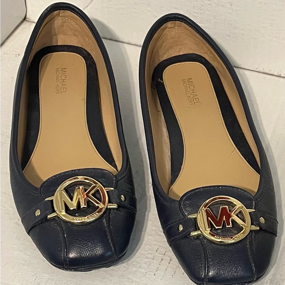 Michael Kors Blue Flats Timeless Design